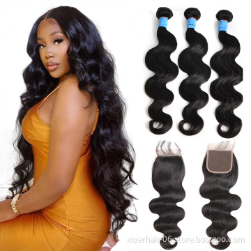 Wholesale Vendors Cheap Grade 12A Weaves Peruvian And Brazilian Body Wave Human Hair Bundles With Closure